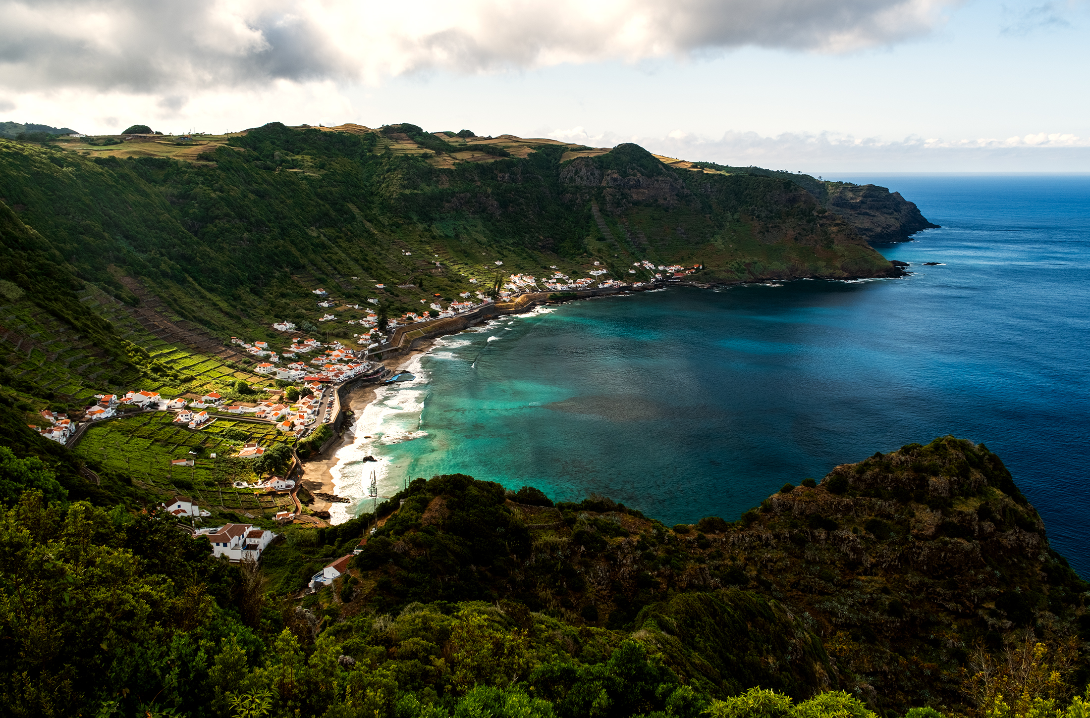 Bay with cliffs in Santa Maria, Azores